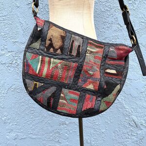 VIntage Kilim Purse Joan & David 90s Wool Crossbody